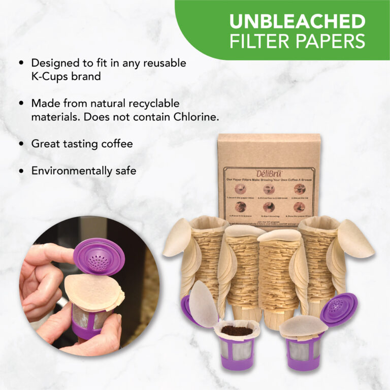 Unbleached Paper Filters With Lid for Reusable K Cups Fits All Brands